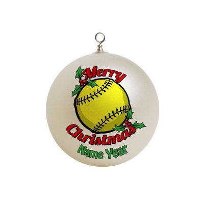 Personalized Sports softball Christmas Ornament #5