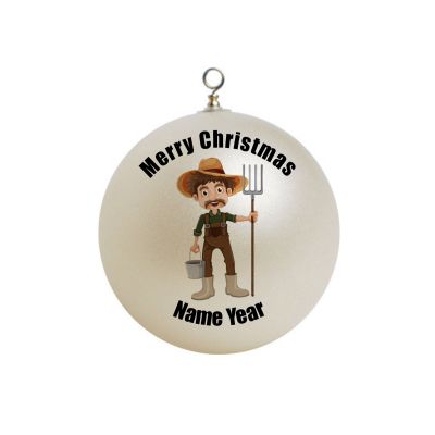 Personalized  Harvest Farm Man Boy Farmer Ornament Christmas 5