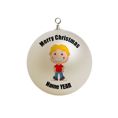 Personalized Boy With Braces on Ornament 6
