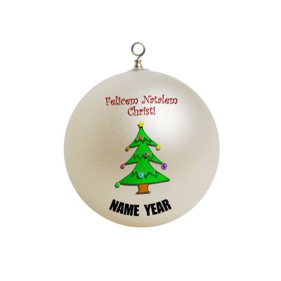 Personalized Latin Christmas Felicem Natalem Christi Ornament 6