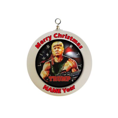 Personalized Donald Trump Rambo Liberty Christmas Ornament #6
