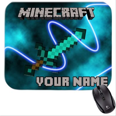 Personalized Minecraft Diamond Sord Mousepad #6