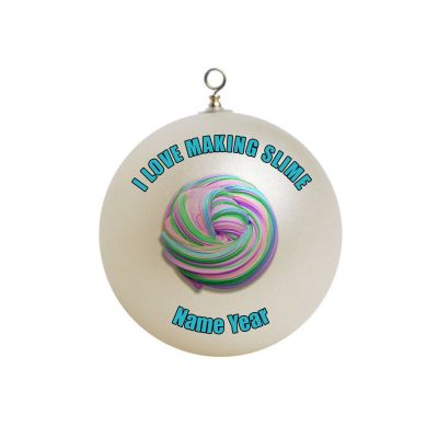 Personalized  I Love Making Slime Christmas Ornament # 6