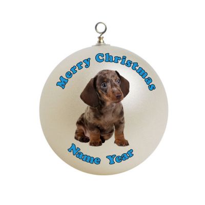 Personalized  Dachshund Puppy Dog Christmas Ornament 8