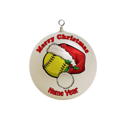 Personalized Sports softball Christmas Ornament #8
