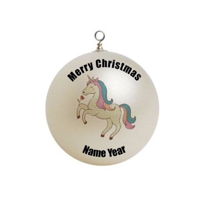 Personalized Unicorn Cute Girl Ornament Christmas #8