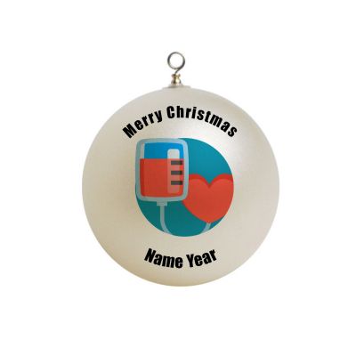 Personalized Iv bag with a heart hospital Patient Ornament  #8