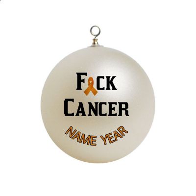 Personalized F*ck Cancer with orange ribbon Ornament 8