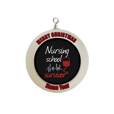 Personalized Nursing School Survivor funny Nurse Student Ornament 9