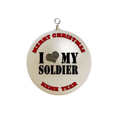 Personalized  I love my soldier Christmas Ornament Custom Military #9