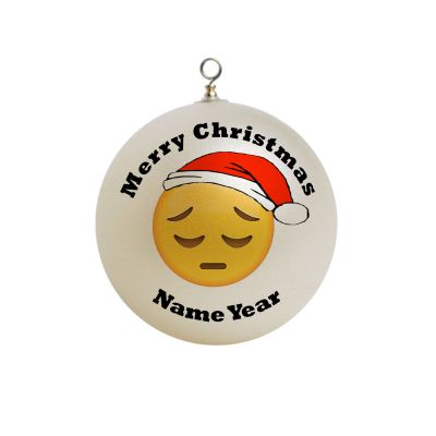 Personalized  Sad Emoji Christmas Ornament Emoji #9