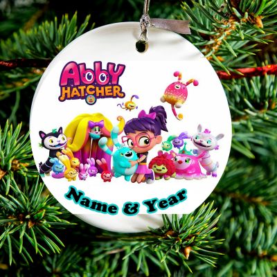 Personalized Round Ceramic Ornament Abby Hatcher 1