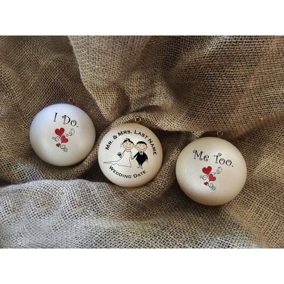 Personalized Wedding Gift, Engagement Gift, Wedding, Bride Groom Gift Set Of Three Christmas Ornaments #10 #11 #12