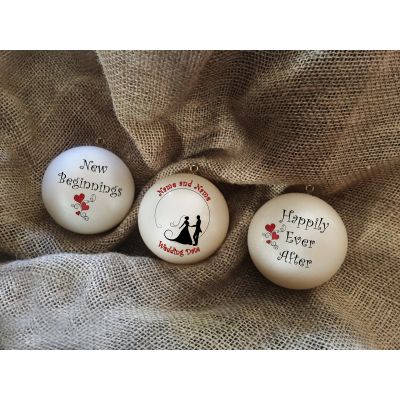 Personalized Wedding Gift, Engagement Gift, Wedding, Bride Groom Gift Set Of Three Christmas Ornaments #7 #8 #9