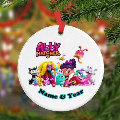 Personalized Round Ceramic Ornament Abby Hatcher 1