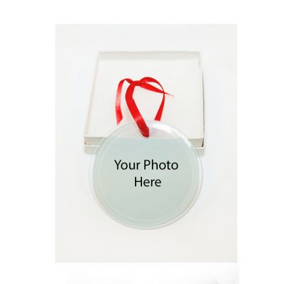 Personalized Custom Picture Christmas  Glass Blank Ornament Add Your Design, Photo or Text