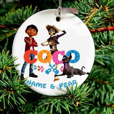 Personalized Round Ceramic Ornament Coco 1