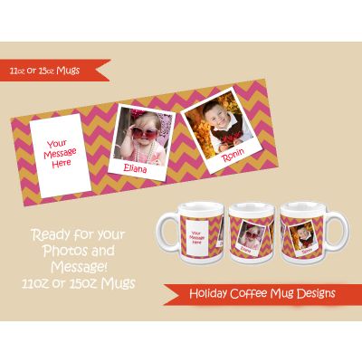 Personalized Photo Christmas Ceramic  Mug 11oz  Design #2 Add Photo and text