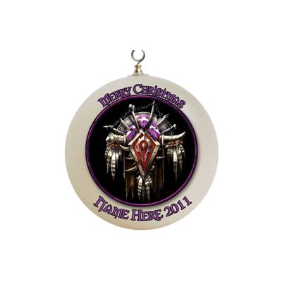 Personalized World Of Warcraft Christmas Ornament Horde Crest KICKED OFF