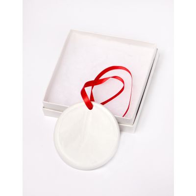 Personalized Round Ceramic Ornament With Your Photo and Text