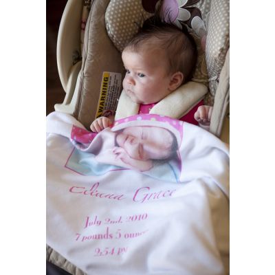 Personalized Custom printed Baby Keepsake Towel PINK