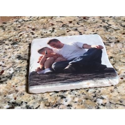 Personalized PHOTO Marble Stone Coaster Add Photo