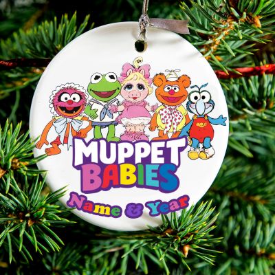 Personalized Round Ceramic Ornament Muppet Babies 1