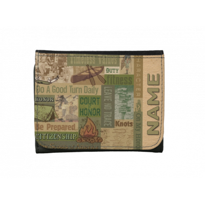 Small Faux Leather Wallet Boy Scout 12 points of  Scout Law   #1