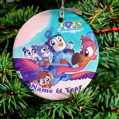 Personalized Round Ceramic Ornament Tots 1