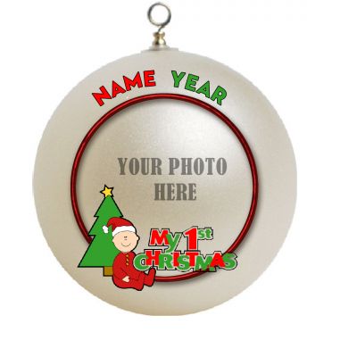 Personalized My First Christmas Border, First Time Parents Ornament Custom Border Gift #19