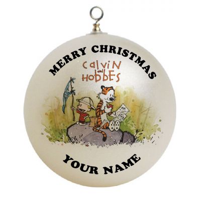 Personalized Calvin and Hobbes x-mas Ornament  #1