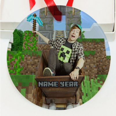 Personalized Dan TDM ON wagon In game  GLASS Ornament Custom Gift #2