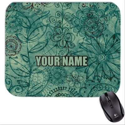Personalized Abstract Floral Sketch Mousepad #3