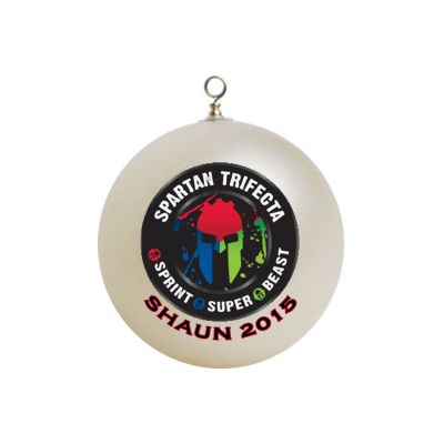 Personalized Spartan Race Trifecta Christmas Ornament Custom #3