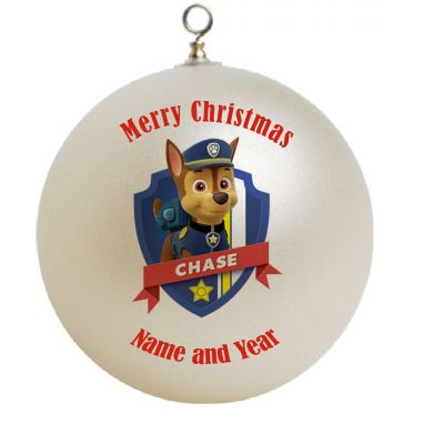 Personalized Paw Patrol Chase Christmas Ornament Custom Gift #4