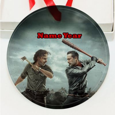 Personalized Walking Dead  GLASS Ornament Custom Gift #4