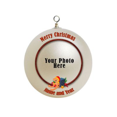 Personalized Christmas Bear Border,  Ornament Custom Border Gift #5