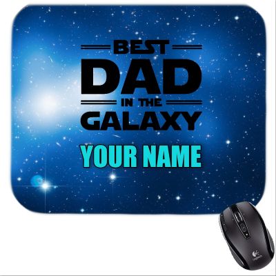 Personalized Best Dad in the Galaxy Mousepad Quote 5
