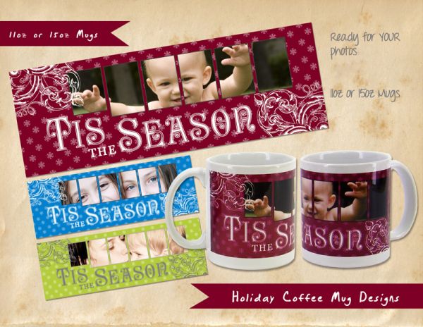 Personalized Photo Christmas Ceramic Mug 11oz  Design #1 Add Photo and text