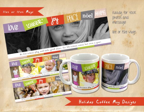 Personalized Photo Christmas Ceramic Mug 11oz  Design #3 Add Photo and text