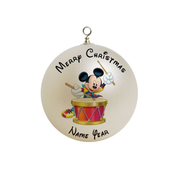 Personalized  Mickey as a drummer Christmas Ornament #10