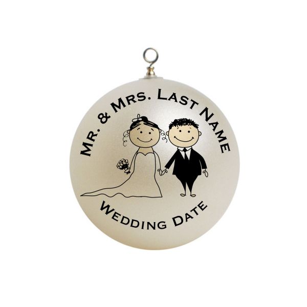  Wedding Gift, Engagement Gift, Wedding, Bride Groom Gift  Christmas Ornament  Mr. and Mrs. Wedding Date  #10