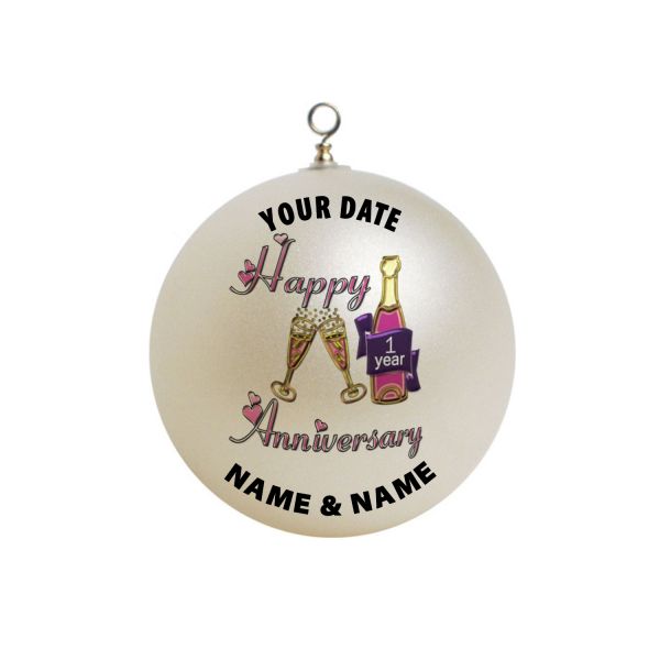 Personalized first 1 year Anniversary Christmas Ornament Custom Gift #11