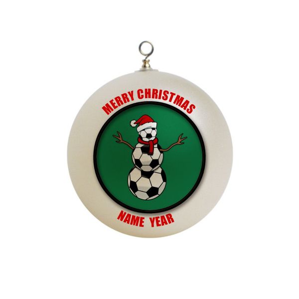 Personalized Soccer Ball Snowman Ornament  #11