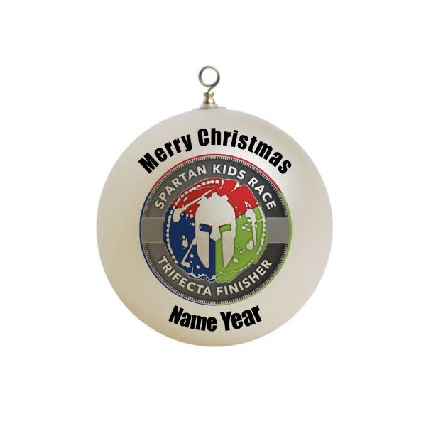 Personalized  Spartan Kids Trifecta Finisher Ornament 11