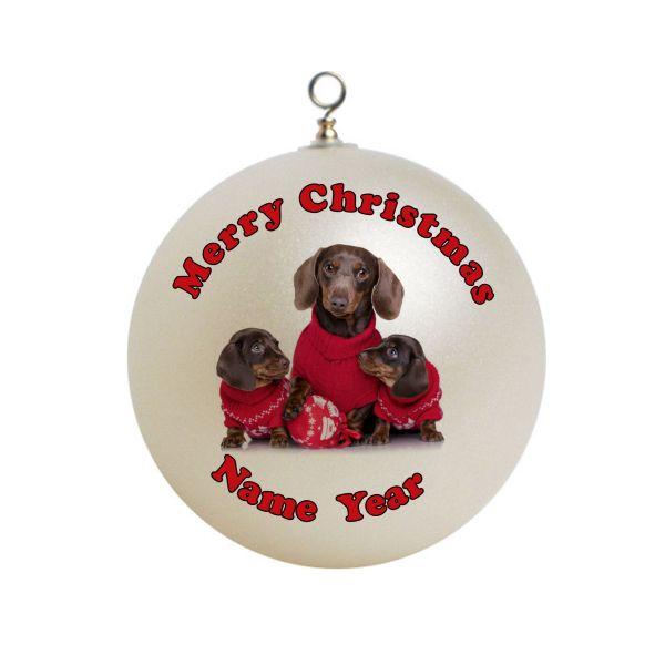 Personalized  Dachshund Puppy Dog Christmas Ornament 11