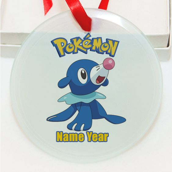 Personalized Pokemon  Popplio GLASS Ornament  Gift #11