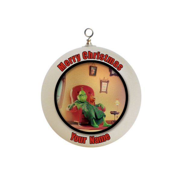 Personalized  The Grinch and dog on sofa  Movie  Ornament Christmas 12