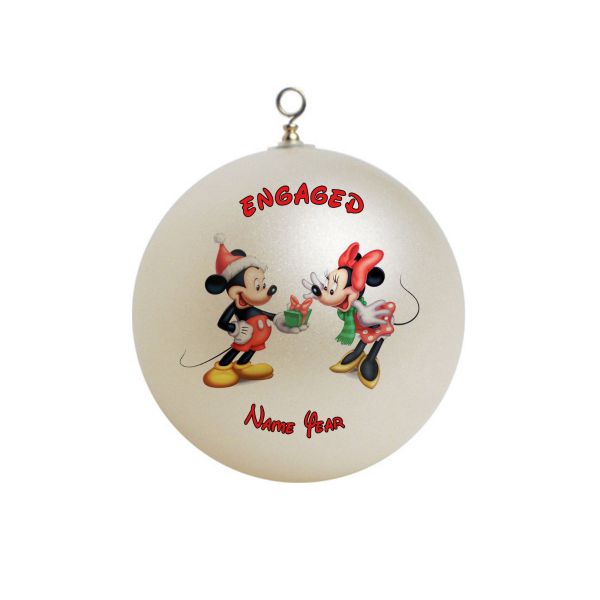 Personalized Mickey mouse christmas Disney Ornament unique ENGAGED Christmas Christmasornament