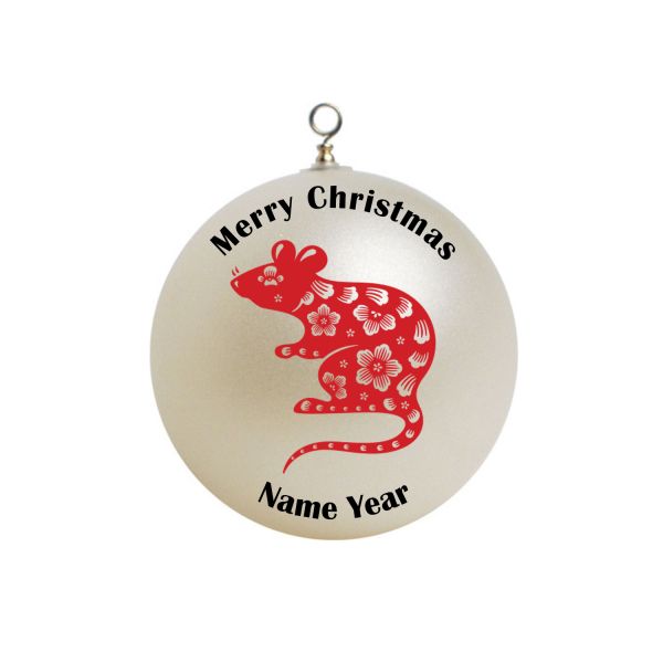 Personalized Chinese Zodiac Animals Year of Rat Christmas Ornament #13